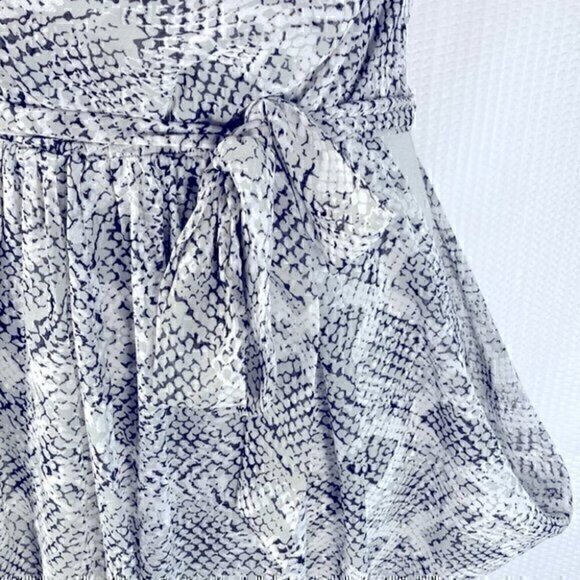 Bebe Women's Gray & Black Cowl Neck Snakeskin Sleeveless Midi Dress -Size Small - Picture 5 of 11